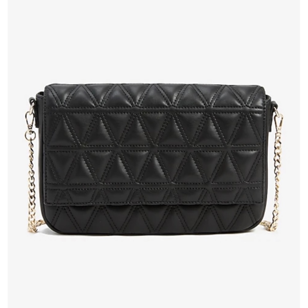 Express triangle quilted crossbody bag